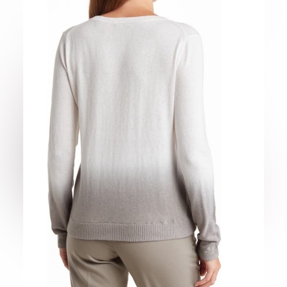 ATM Anthony Thomas Melillo Cotton Cashmere Ombré V-Neck Pullover - Picture 2 of 6